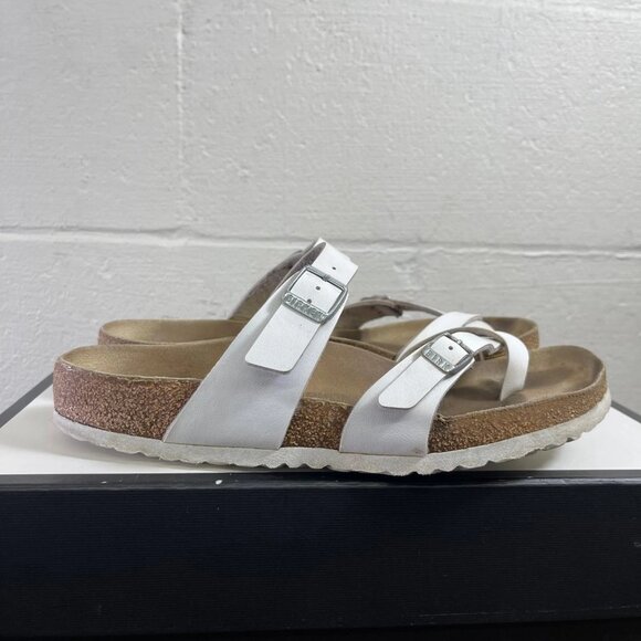 Birkenstock Mayari White Leather Toe Loop Sandal Slide Women's 41 EU/10 US - Picture 3 of 12